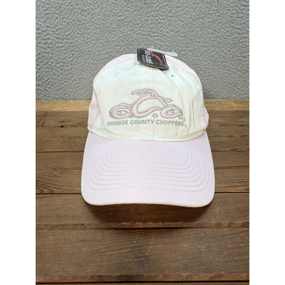 Orange County Choppers‎ Hat Womens Pink White Strap Back Motorcycles Biker Y2K